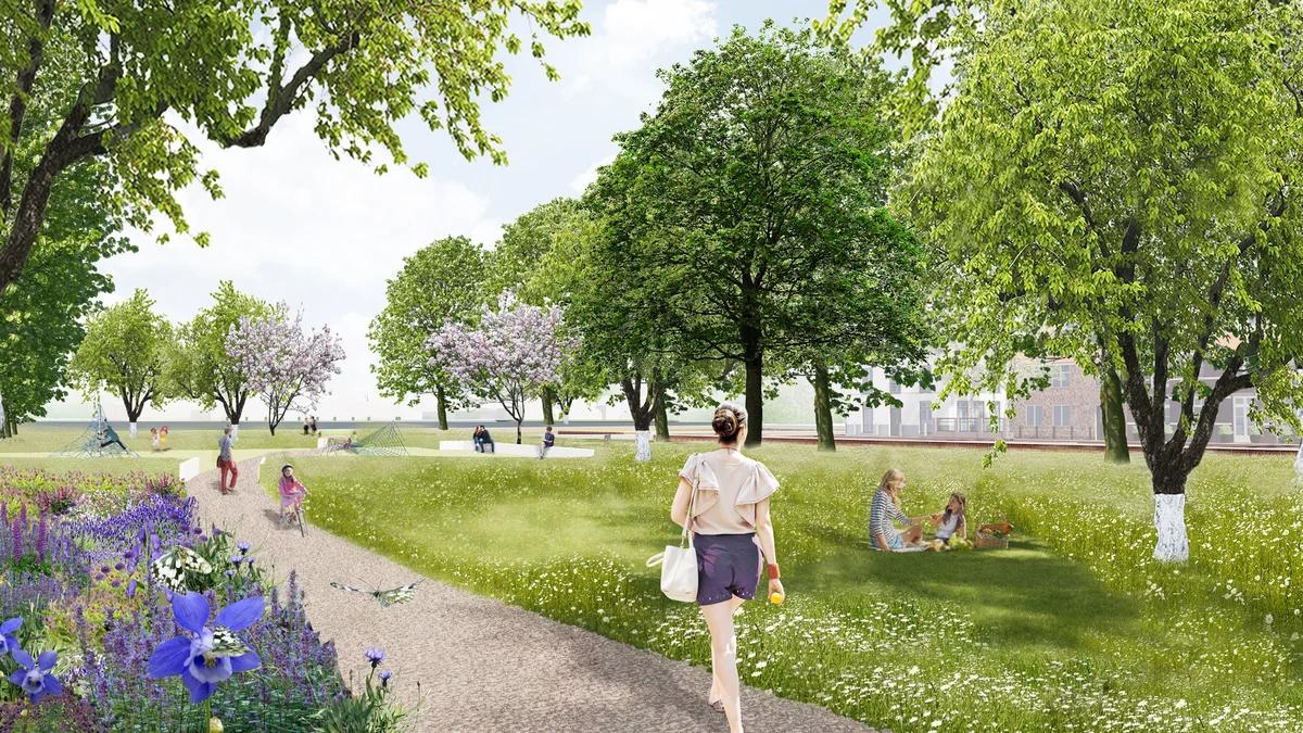 Weids uitzicht op het groene en kleurrijke Gouwpark